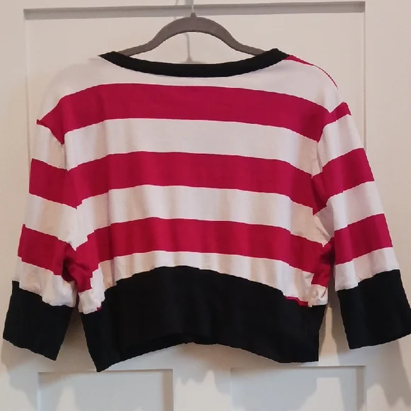 Domino Dollhouse Red and White Cropped Cardigan - Picture 4 of 5